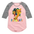 thumbnail image 1 of The Lion King - Scar - Fearless - Toddler & Youth Girls Raglan Graphic T-Shirt, 1 of 5