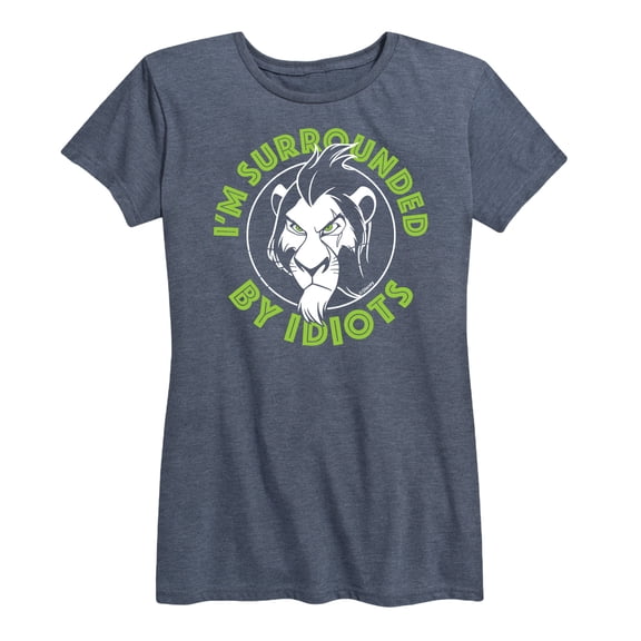 The Lion King - Scar - I'm Surrounded by Idiots - Women's Short Sleeve Graphic T-Shirt
