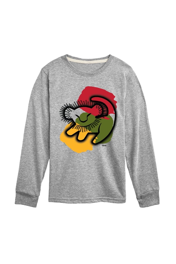 - Simba Drawing - Youth Boys Long Sleeve Graphic T-Shirt