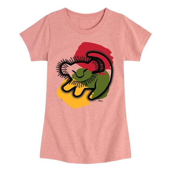 The Lion King - Simba Drawing - Youth Girls Fitted Short Sleeve T-Shirt
