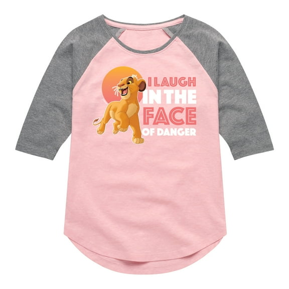 The Lion King - Simba - I Laugh in the Face of Danger - Toddler & Youth Girls Raglan Graphic T-Shirt