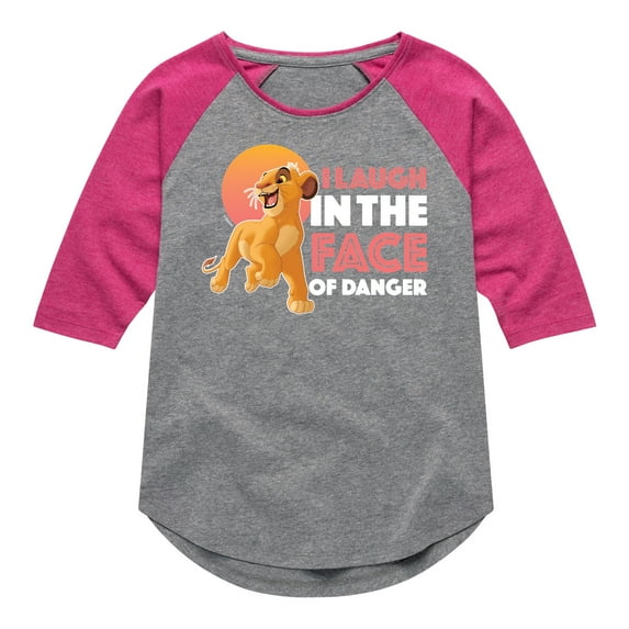 The Lion King - Simba - I Laugh in the Face of Danger - Toddler & Youth Girls Raglan Graphic T-Shirt
