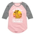 thumbnail image 1 of The Lion King - Simba - My Smile Keep Me Out of Trouble - Toddler & Youth Girls Raglan Graphic T-Shirt, 1 of 4