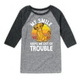 thumbnail image 1 of The Lion King - Simba - My Smile Keep Me Out of Trouble - Toddler & Youth Raglan Graphic T-Shirt, 1 of 4
