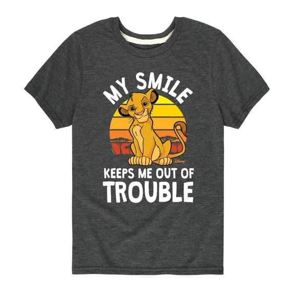 The Lion King - Simba - My Smile Keep Me Out of Trouble - Toddler & Youth Short Sleeve Graphic T-Shirt