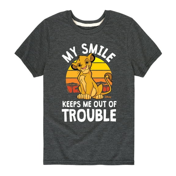 The Lion King - Simba - My Smile Keep Me Out of Trouble - Toddler & Youth Short Sleeve Graphic T-Shirt