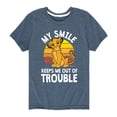 thumbnail image 1 of The Lion King - Simba - My Smile Keep Me Out of Trouble - Toddler & Youth Short Sleeve Graphic T-Shirt, 1 of 5