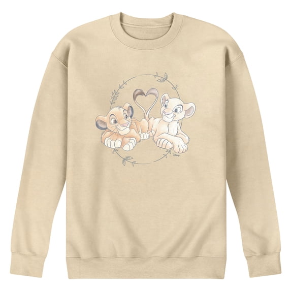 The Lion King - Simba Nala Heart Men's Graphic Fleece Sweatshirt