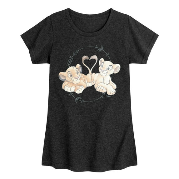 The Lion King - Simba Nala Heart - Toddler & Youth Girls Short Sleeve Graphic T-Shirt