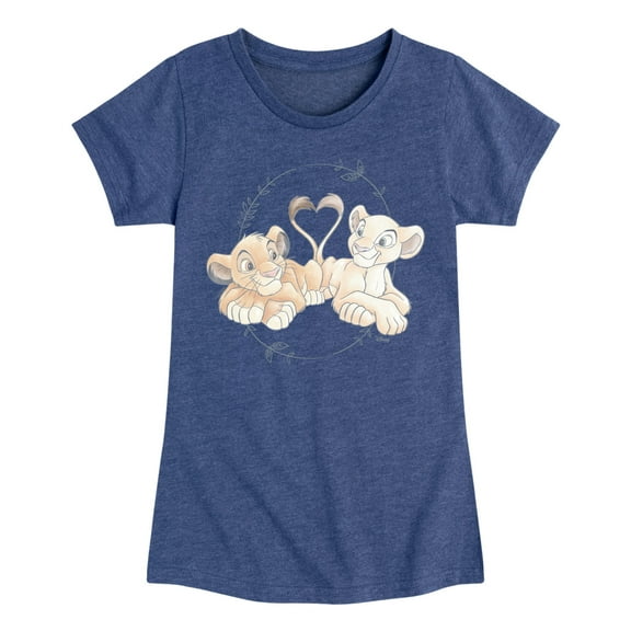 The Lion King - Simba Nala Heart - Toddler & Youth Girls Short Sleeve Graphic T-Shirt