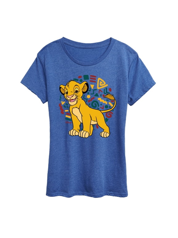 - Simba Pattern Women's Short Sleeve Graphic T-Shirt