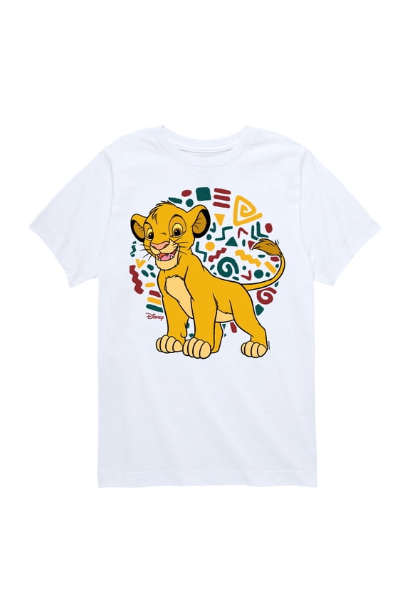 - Simba Pattern - Youth Boys Short Sleeve Graphic T-Shirt