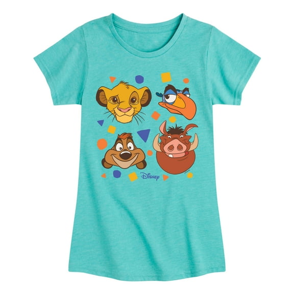 The Lion King - Simba, Pumbaa, Timon, & Zazu - Toddler & Youth Girls Short Sleeve Graphic T-Shirt
