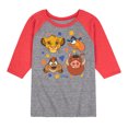 thumbnail image 1 of The Lion King - Simba, Pumbaa, Timon, & Zazu - Toddler & Youth Raglan Graphic T-Shirt, 1 of 6