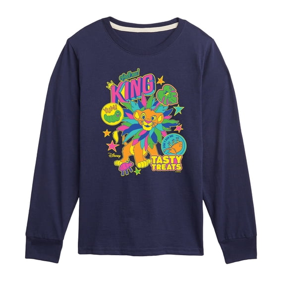 The Lion King - Simba Stickers Boys' Long Sleeve Graphic T-Shirt