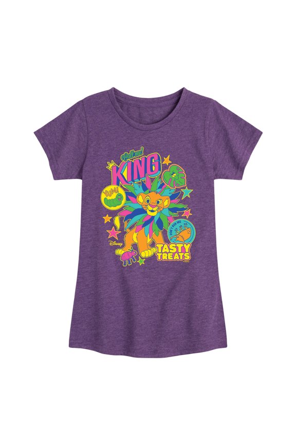 - Simba Stickers - Youth Girls Fitted Short Sleeve T-Shirt