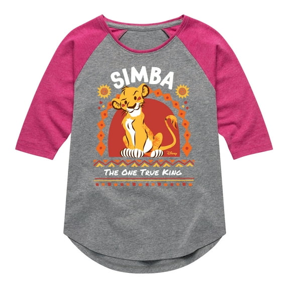 The Lion King - Simba - The One True King - Toddler & Youth Girls Raglan Graphic T-Shirt