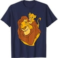 thumbnail image 1 of The Lion King Simba and Mufasa Father and Son DTG Print Unisex T-Shirt,Navy Color,Size 4XL, 1 of 5