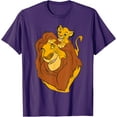 thumbnail image 1 of The Lion King Simba and Mufasa Father and Son DTG Print Unisex T-Shirt,Purple Color,Size 3XL, 1 of 5