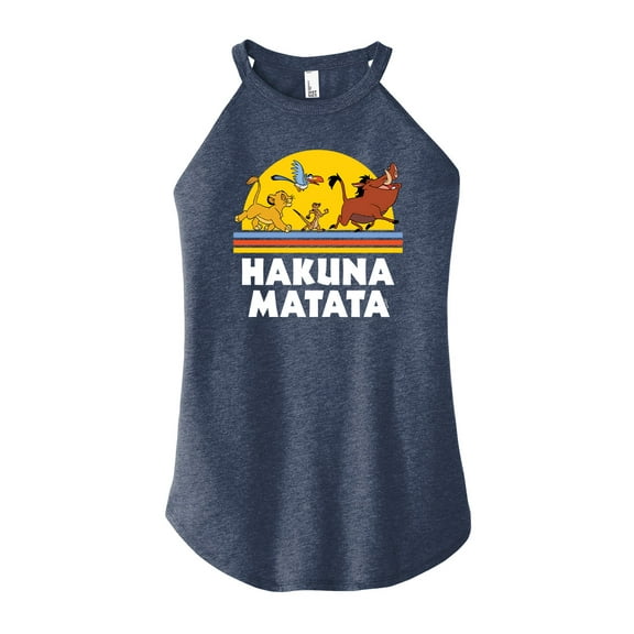 The Lion King - Sunset Art - Juniors High Neck Tank Top