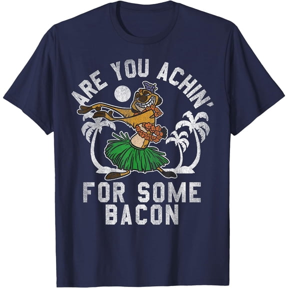 The Lion King Timon Achin' Bacon Distressed Hula DTG Print Unisex T-Shirt