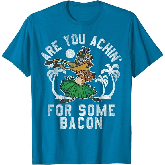 The Lion King Timon Achin' Bacon Distressed Hula DTG Print Unisex T-Shirt