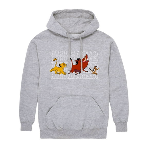 The Lion King - Timon, Pumba and Simba - Men's Pullover Hooded Fleece Sweatshirt
