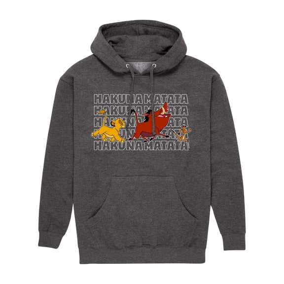 The Lion King - Timon, Pumba and Simba - Men's Pullover Hooded Fleece Sweatshirt