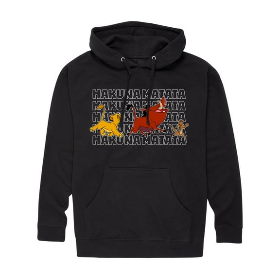 The Lion King - Timon, Pumba and Simba - Men's Pullover Hooded Fleece Sweatshirt