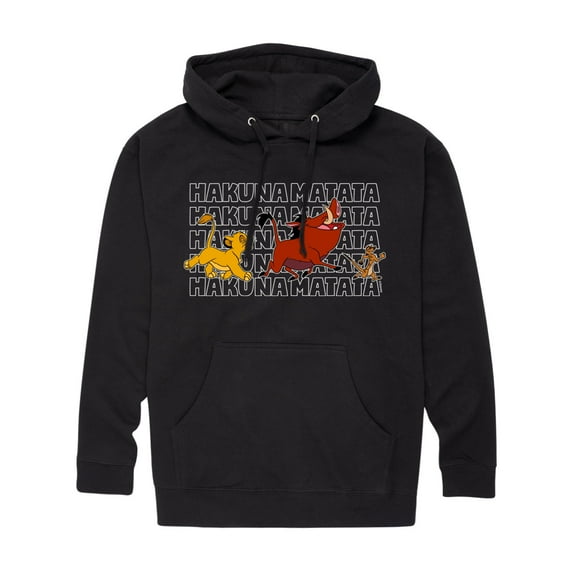 The Lion King - Timon, Pumba and Simba - Men's Pullover Hooded Fleece Sweatshirt