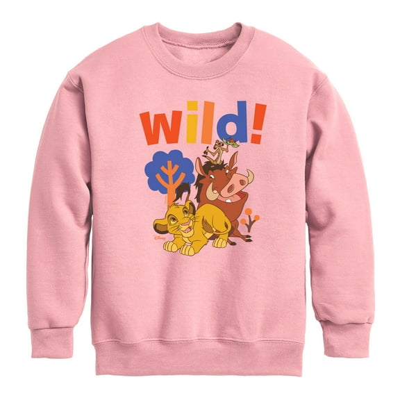 The Lion King - Wild! - Simon, Pumbaa, & Timon - Toddler & Youth Crewneck Fleece Sweatshirt
