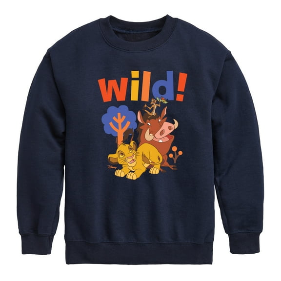 The Lion King - Wild! - Simon, Pumbaa, & Timon - Toddler & Youth Crewneck Fleece Sweatshirt