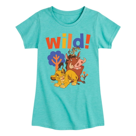 The Lion King - Wild! - Simon, Pumbaa, & Timon - Toddler & Youth Girls Short Sleeve Graphic T-Shirt