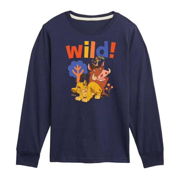 The Lion King - Wild! - Simon, Pumbaa, & Timon - Toddler & Youth Long Sleeve Graphic T-Shirt