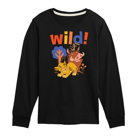 The Lion King - Wild! - Simon, Pumbaa, & Timon - Toddler & Youth Long Sleeve Graphic T-Shirt
