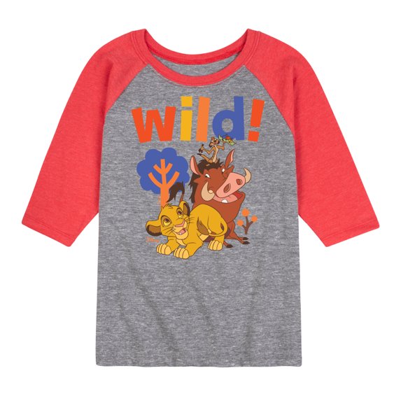 The Lion King - Wild! - Simon, Pumbaa, & Timon - Toddler & Youth Raglan Graphic T-Shirt