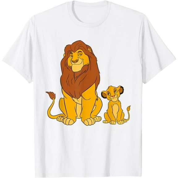The Lion King Young Simba and Mufasa DTG Print Unisex T-Shirt