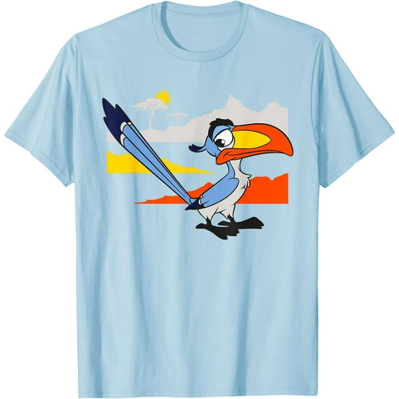 The Lion King Zazu Lands DTG Print Unisex T-Shirt,Light Blue Color,Size YL
