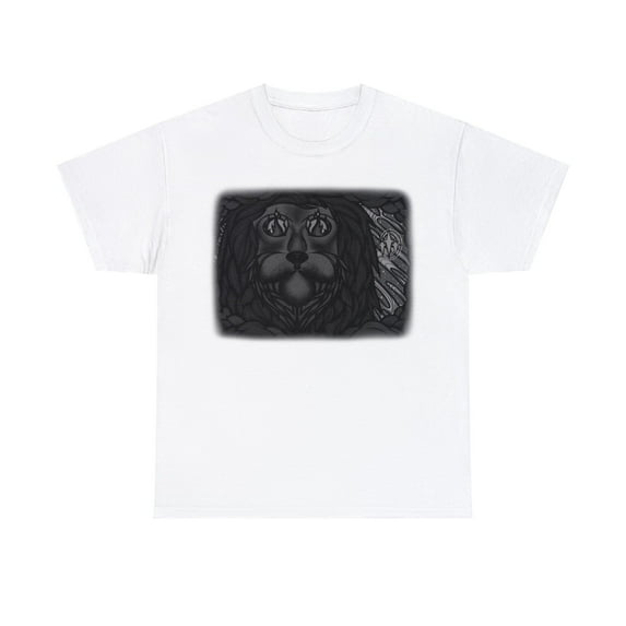 The Lion of Judah Hand Drawn Christian Art on a Unisex Shirt.