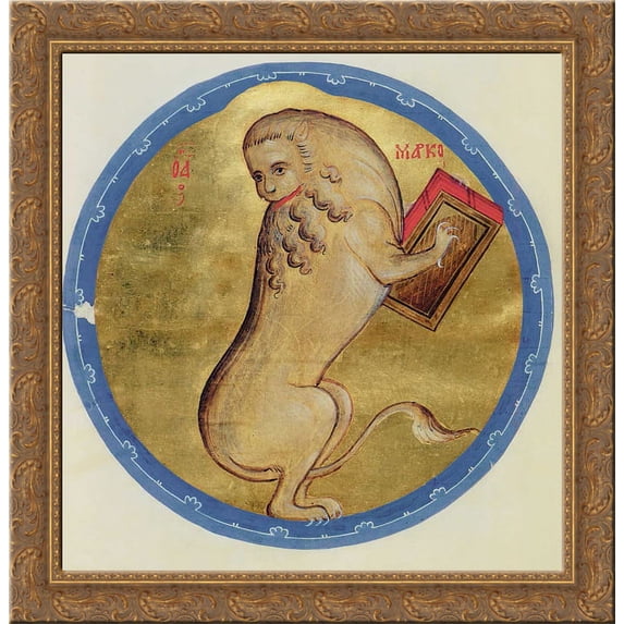 The Lion of St. Marc 20x20 Gold Ornate Wood Framed Canvas Art by Andrei Rublev