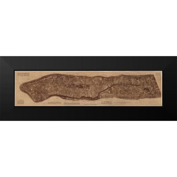 The Lionel Pincus and Princess Firyal Map Division 18x7 Black Modern Framed Museum Art Print Titled - New York City-photographed from two miles up in the air 1922