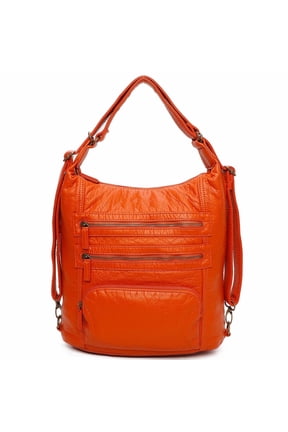The Lisa Convertible Backpack Crossbody Bag by Ampere Creations - Orange