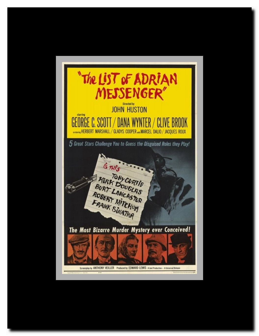 The List of Adrian Messenger Framed Movie Poster