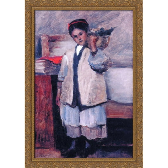 The Little Angel 28x40 Large Gold Ornate Wood Framed Canvas Art by Camille Corot