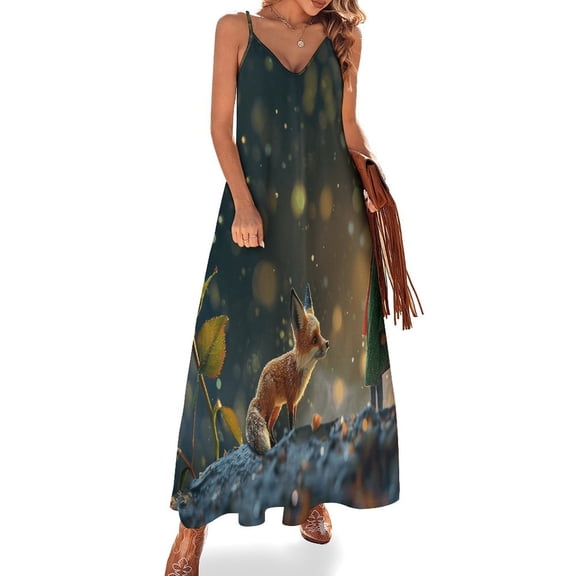 The Little Boy And Rose on Planet in Night Sleeveless Dress Women's Luxury Party Dress Birthday Dresses for Women