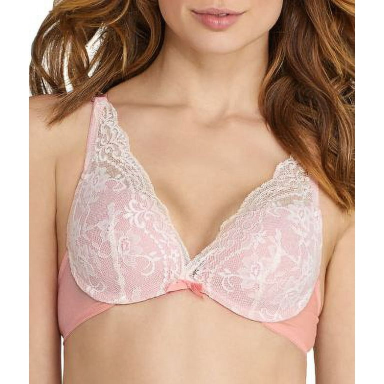 The Little Bra Company Women's Heather Push Up Bra for Petite Women, Deep  Plunge Neckline & Lace Back, Mesh Panel for Support, Light Natural Push  Up