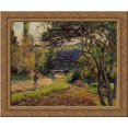 thumbnail image 1 of The Little Bridge, Pontoise 24x20 Gold Ornate Wood Framed Canvas Art by Pissarro, Camille, 1 of 2