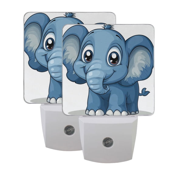 The Little Elephant with Big Eyes LED Night Light with Smart Sensor Plug Into Wall Dusk to Dawn 2 packs