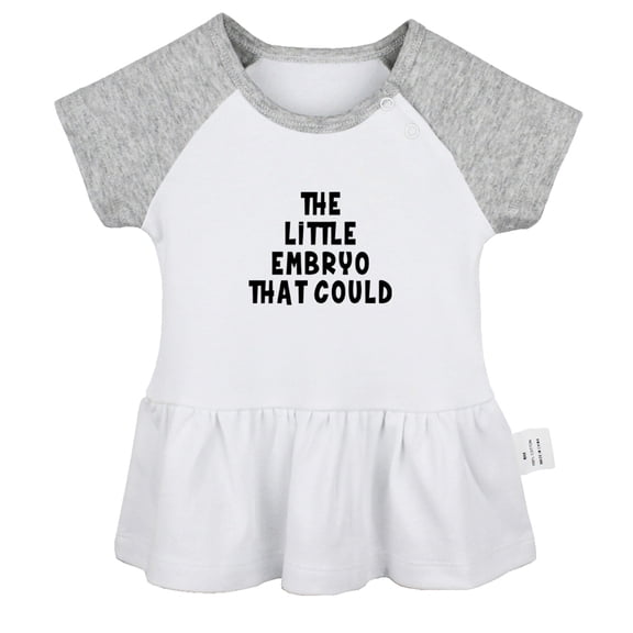 The Little Embryo That Could Funny Dresses For Baby, Newborn Babies Skirts, Infant Princess Dress, 0-24M Kids Graphic Clothes (Gray Raglan Dresses, 12-18 Months)