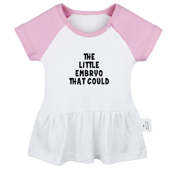 The Little Embryo That Could Funny Dresses For Baby, Newborn Babies Skirts, Infant Princess Dress, 0-24M Kids Graphic Clothes (Pink Raglan Dresses, 12-18 Months)